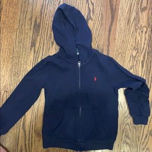 Polo navy hooded sweatshirt